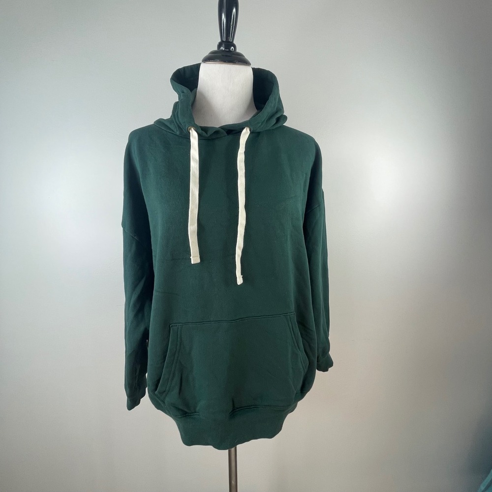 Buffalo David Bitton Mens Forest‎ Green Hoodie Fleece Sweatshirt Large RN149651